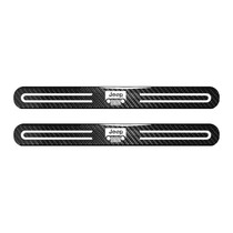 Jeep Grill Black Sticks Style Real Carbon Fiber 2 Pcs Universal Door-Sill-Step Protector Guard Decal