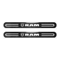 RAM Black Sticks Style Real Carbon Fiber 2 Pcs Universal Door-Sill-Step Protector Guard Decal