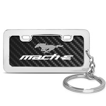 Ford Maverick Black Real Carbon Fiber Mini Chrome Metal License Frame Style Key Chain