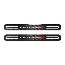 Dodge Black Sticks Style Real Carbon Fiber 2 Pcs Universal Door-Sill-Step Protector Guard Decal