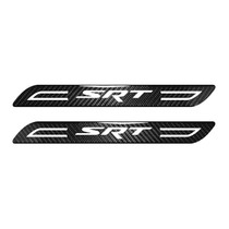 Dodge SRT Logo Black Blade Style Real Carbon Fiber 2 Pcs Universal Door-Sill-Step Protector Guard Decal