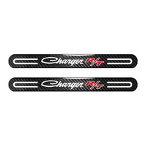 Dodge Charger R/T Classic Black Sticks Style Real Carbon Fiber 2 Pcs Universal Door-Sill-Step Protector Guard Decal