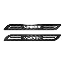 Mopar Black Blade Style Real Carbon Fiber 2 Pcs Universal Door-Sill-Step Protector Guard Decal
