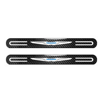 Chrysler Logo Black Sticks Style Real Carbon Fiber 2 Pcs Universal Door-Sill-Step Protector Guard Decal