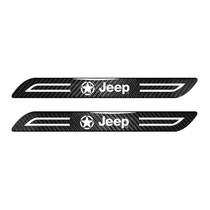 Jeep Willys Star Logo Black Blade Style Real Carbon Fiber 2 Pcs Universal Door-Sill-Step Protector Guard Decal