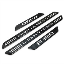 Ford F-150 Lightning Real Carbon Fiber 4 Pcs Universal Door Sill Step Protector Guard Decal Plates