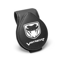 Dodge Viper Black Leather Magnetic Sunglass Holder Car Sun Visor Mount Clip