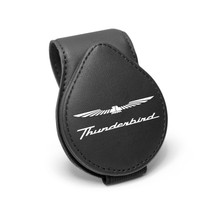 Ford Thunderbird Logo Black Leather Magnetic Sunglass Holder Car Sun Visor Mount Clip