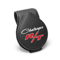 Dodge Challenger R/T Classic Black Leather Magnetic Sunglass Holder Car Sun Visor Mount Clip