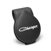 Dodge Charger Classic Black Leather Magnetic Sunglass Holder Car Sun Visor Mount Clip