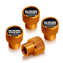 RAM 1500 in Black on Golden Premium Anodized Aluminum Tire Valve Stem Caps