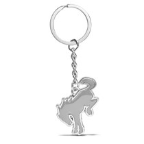 Ford Bronco Logo Light Gray Die-Cut Metal Key Chain, Key-Charm