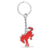 Ford Bronco Logo Red Die-Cut Metal Key Chain, Key-Charm