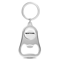 Ford F150 Raptor White Logo Chrome Finish Flat Bottle Opener Metal Key Chain