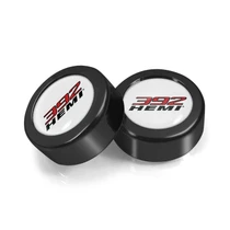 HEMI 392 in White Dome Logo on Black two ABS Plastic License Plate Frame Screw Cover Set