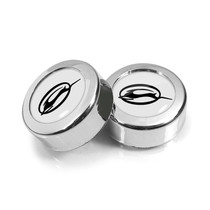 Chevrolet Impala Logo in White on Chrome two ABS Plastic License Plate Frame Screw Cover Set