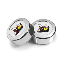 Dodge Scat-Pack in White Dome Logo on Chrome two ABS Plastic License Plate Frame Screw Cover Set