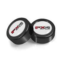 Ford F-150 FX4 Off Road in White on Black two ABS Plastic License Plate Frame Screw Cover Set