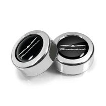 Ford Thunderbird in Black on Chrome two ABS Plastic License Plate Frame Screw Cover Set