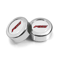 Chevrolet Camaro RS Logo in White on Chrome two ABS Plastic License Plate Frame Screw Cover Set