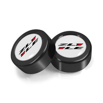 Chevrolet Camaro ZL1-1LE Logo in White on Black two ABS Plastic License Plate Frame Screw Cover Set
