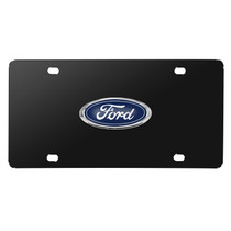 Ford 3D Metal Logo Black Stainless Steel License Plate