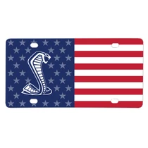 Ford Mustang GT350R Logo USA Flag Graphic Special Aluminum Metal License Plate