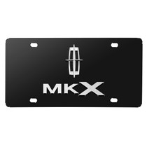 Lincoln MKX 3D Dual Logo Black Stainless Steel License Plate