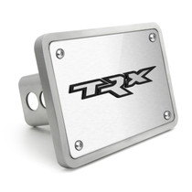 RAM 1500 TRX 3D Logo on Rectangular Brushed Silver Billet Aluminum 2 inch Tow Hitch Cover