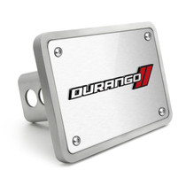 Dodge Durango 3D Logo on Rectangular Brushed Silver Billet Aluminum 2 inch Tow Hitch Cover