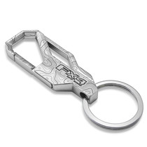 Ford F-150 FX4 Off Road Topographic Silver Carabiner Style Snap Hook Metal Key Chain