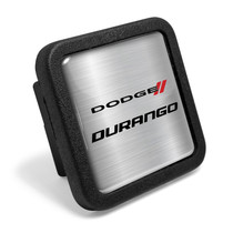 Dodge Durango in Silver on Black Rubber Heavy-Duty 2" Trailer Tow Hitch Receiver Cover for Class 3 and Class 4