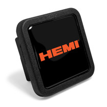 HEMI Logo Black Rubber Heavy-Duty 2" Trailer Tow Hitch Receiver Cover for Class 3 and Class 4