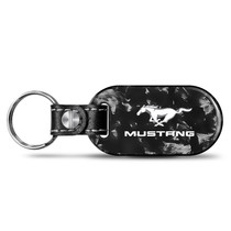 Ford Mustang LED Printed on Real Forged Carbon Fiber Tag Style Key Chain