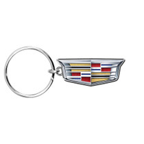 Cadillac Crest Logo Shape 3D Die-Cut Metal Key Chain Key-Charm