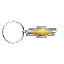 Chevrolet Golden Logo Shape 3D Die-Cut Metal Key Chain Key-Charm