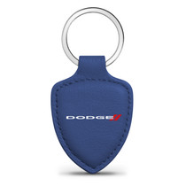 Dodge Blue Shield-Shape Style Genuine Leather Key Chain