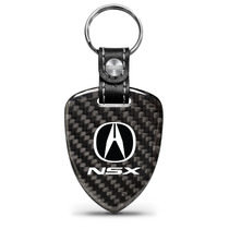 Acura NSX Logo Real Black Carbon Fiber Large Shield-Style Key Chain