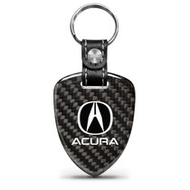 Acura Logo Real Black Carbon Fiber Large Shield-Style Key Chain