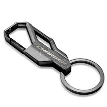 Dodge Charger Topographic Black Carabiner Style Snap Hook Metal Key Chain
