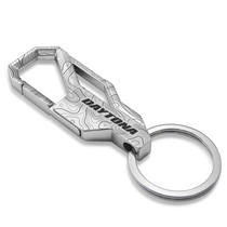 Dodge Daytona Topographic Silver Carabiner Style Snap Hook Metal Key Chain