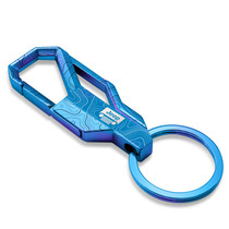 Jeep Grill Logo Topographic Blue Carabiner Style Snap Hook Metal Key Chain