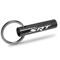 Dodge SRT Logo Black Real Carbon Fiber Custom Designed Tube Style Key Chain