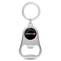 Dodge SRT-8 Black Logo Chrome Finish Flat Bottle Opener Metal Key Chain