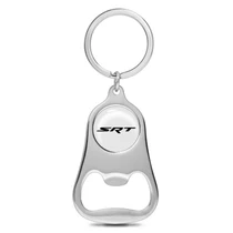Dodge SRT White Logo Chrome Finish Flat Bottle Opener Metal Key Chain
