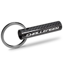 Dodge Challenger Black Real Carbon Fiber Custom Designed Tube Style Key Chain