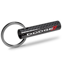 Dodge Black Real Carbon Fiber Custom Designed Tube Style Key Chain