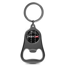 Dodge SRT-8 Logo Carbon Fiber Flat Bottle Opener Black Metal Key Chain