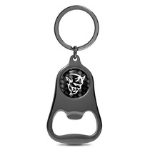 Dodge Demon Logo Carbon Fiber Flat Bottle Opener Black Metal Key Chain