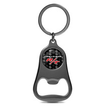 Dodge Challenger R/T Logo Carbon Fiber Flat Bottle Opener Black Metal Key Chain